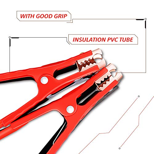TWING Jumper Cables 2 Gauge 20 Feet 1000Amp Booster Cable for Battery Emergency 2AWG 20Ft Heavy Duty Long Enough Strong Clips - Thumbnail 5