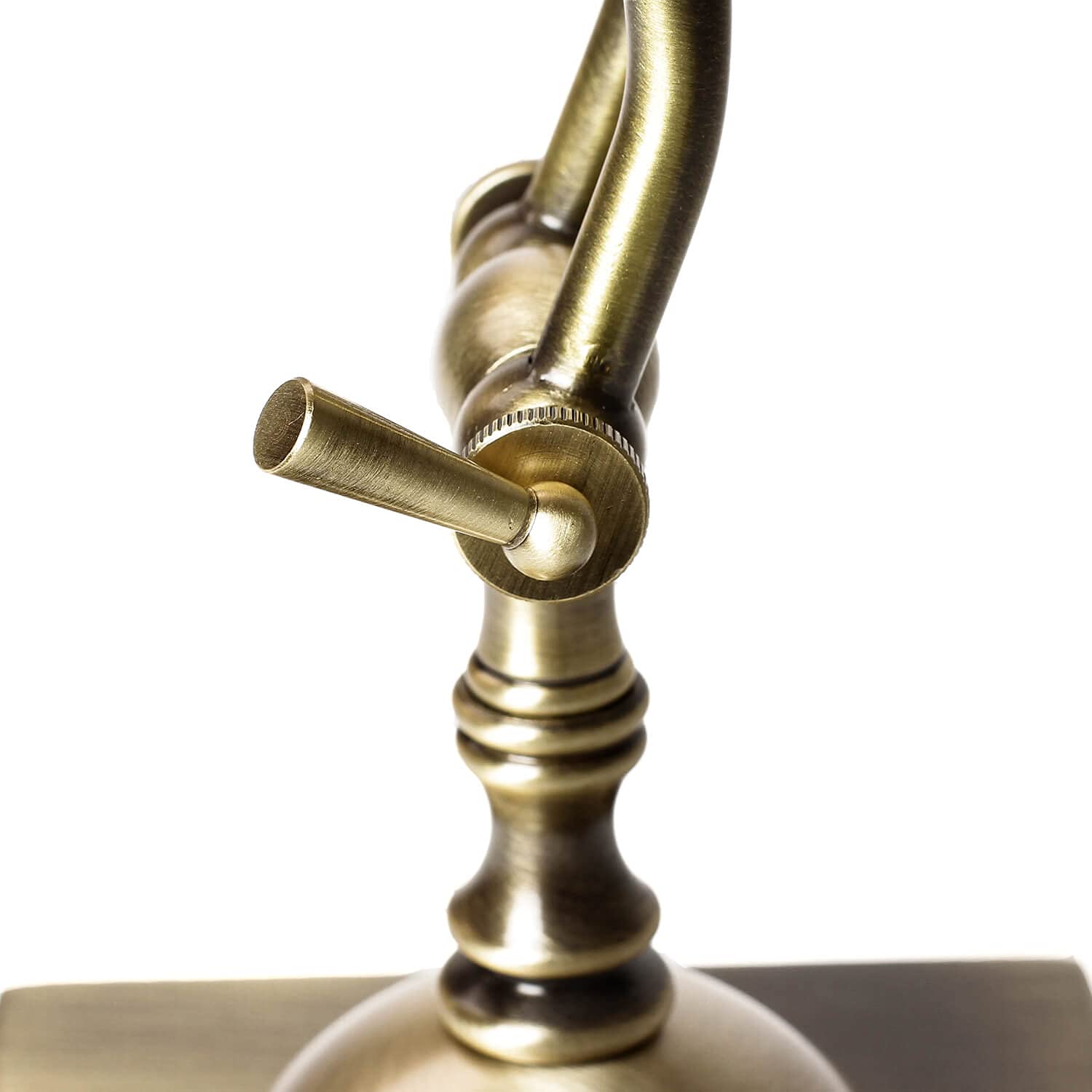 Licht-Erlebnisse Bankerleuchte Echt-Messing in Bronze glänzend Büro Arbeitszimmer H:26 cm E14 Handarbeit Vintage schwenkbare Tischlampe Wohnzimmer