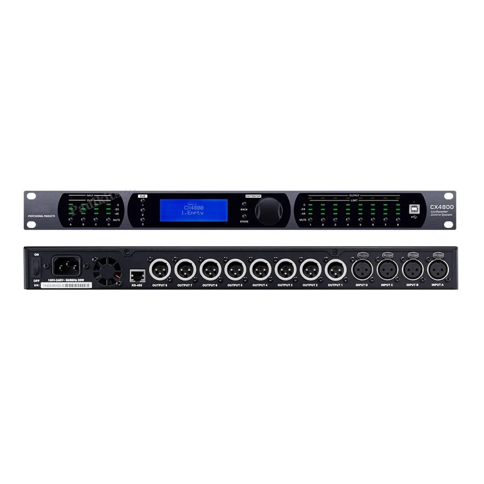 Korektor graficzny CX4800 Profesjonalny Procesor Audio Oryginalne Oprogramowanie Kompatybilne Z 32-bitowym Przetwarzaniem Dźwięku DSP System Sterowania Głośnikami 4x8