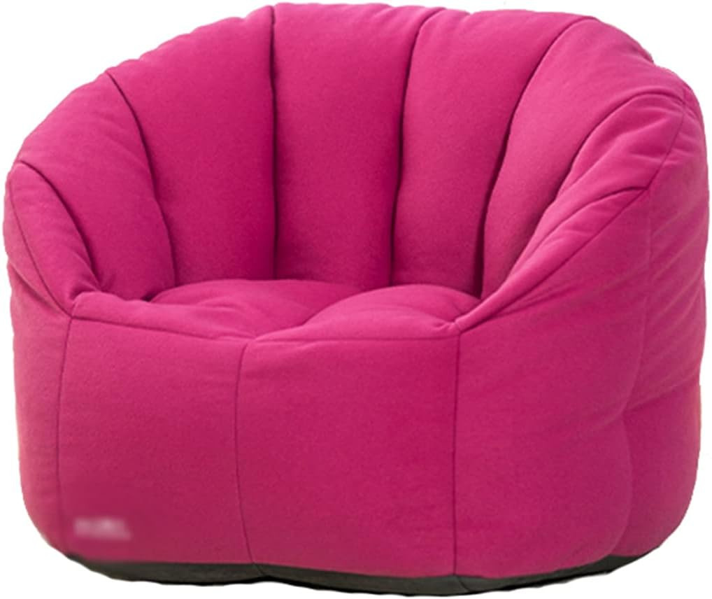 Couch Armchair for Boys Small Apartment Simple Comfortable Sofa Chair for Boys and Girls Balcony Bedroom Lazy Resting Bean Bag Recliner Portable Handle Strap Design (Rose Red 50 * 50 * 55cm)