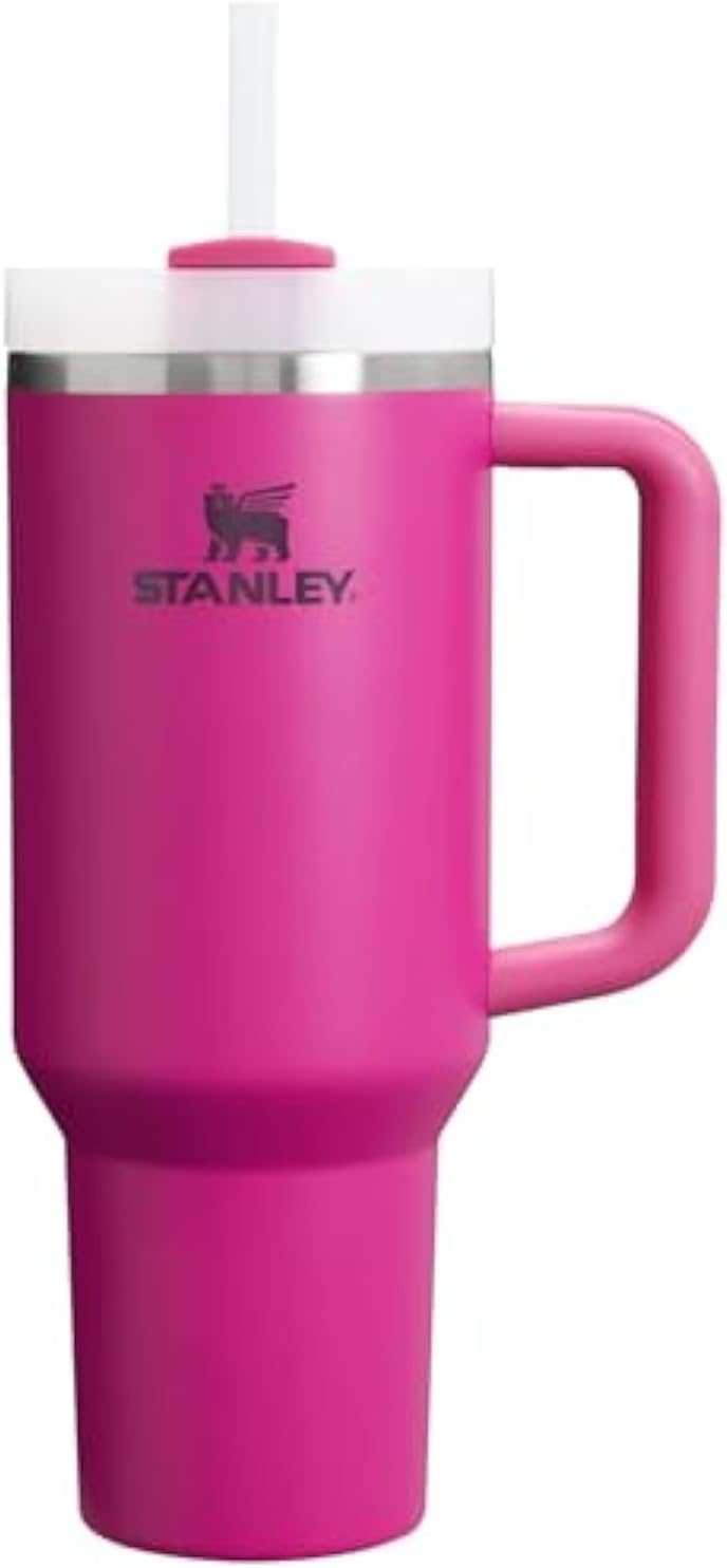 Quencher H2.0 FlowState Stainless Steel Vacuum Insulated Tumbler with Lid and Straw for Water, Iced Tea or Coffee (Fuchsia, 40 oz)