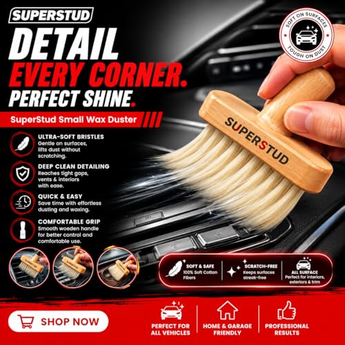 Image of Car Duster Microfiber Brush | 4Pcs Car Cleaning Kit | 1Pcs Wax Duster Big | 1 Interior Cleaner Small Brush- | 1 Microfiber Cloth | 2Pcs Glass Cleaner Tablets | Best Car Accessories 2026