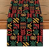 Artoid Mode Traditional African Tribal Juneteenth Table Runner, Black Liberation Pride Kitchen Dining Table Decoration for Home Party Decor 13 x 72 Inch