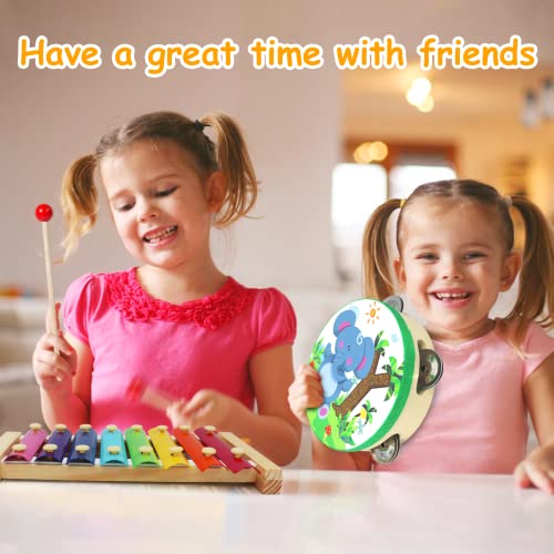 Toddler Musical Instruments, Wooden Percussion Instruments Toys For Kids Children, Kids Musical Instruments With Xylophone Maracas Tambourine, Preschool Education Learning Musical Toys For Boys Girls #TOP5