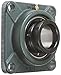NTN UELF211-203D1 Light Duty Flange Bearing, 4 Bolts, Eccentric Lock, Regreasable, Contact and Flinger Seals, Cast Iron, 2-3/16" Bore, 5-1/8" Bolt Hole Spacing Width, 6-3/8" Height