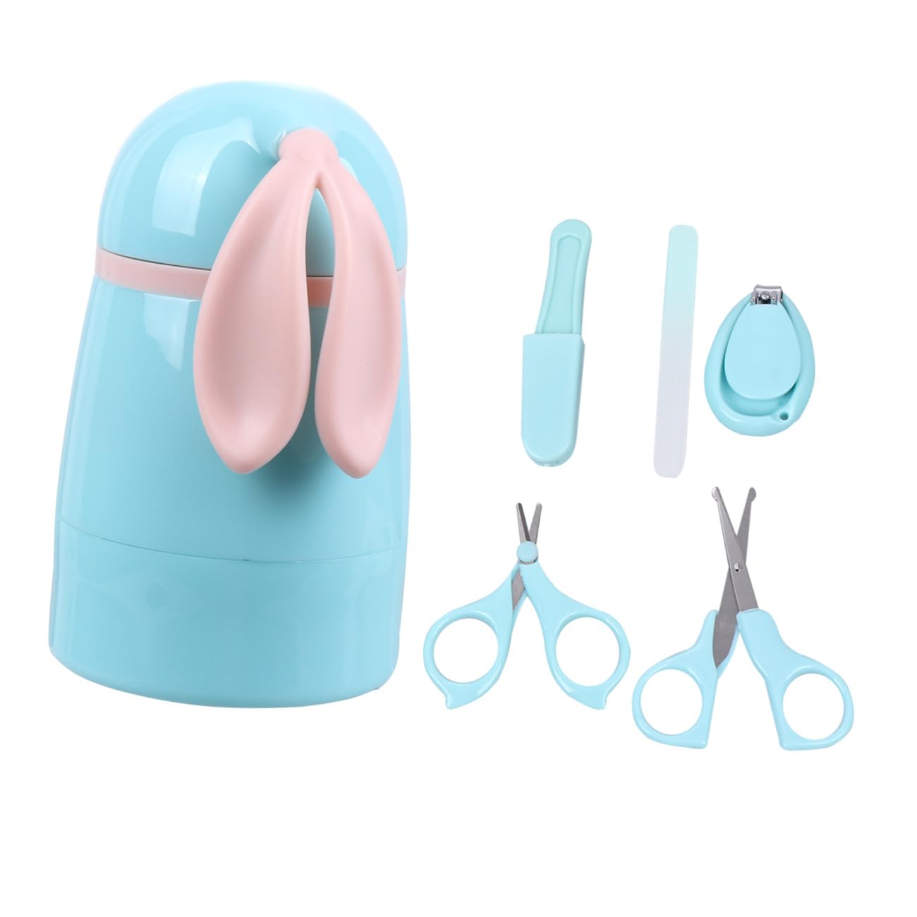 Abaodam 10stücke Teiliges Nagelpflegeset Mit Abgerundeten Scheren Und Feilen Sichere Nageltrimmer Für Neugeborene Und Kleinkinder Blau
