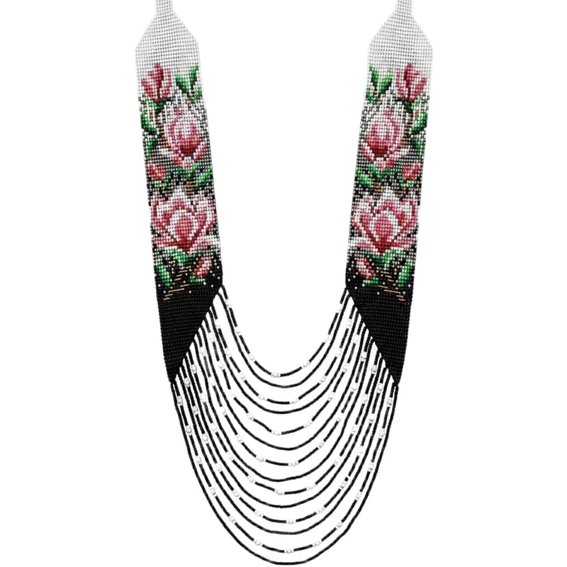 Collier ukrainien Gerdan LKBEADS en perles de rocaille multicolores fait main