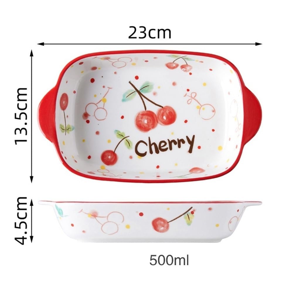 Fromage cuit au four de vaisselle en céramique 500ML Pain(Red)