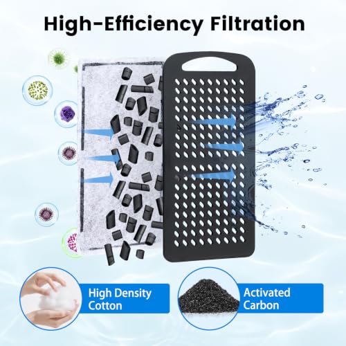 Image of AQQA Aquarium Filter Replacement Cartridges 8 Pack for AQ225-M Low Water Turtle Tank Filters