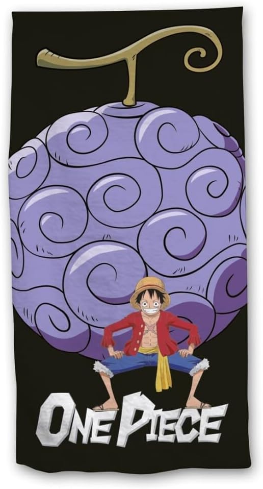 One Piece Beach Towel Luffy and Demon Fruit 70 x 140 cm Polyester Black