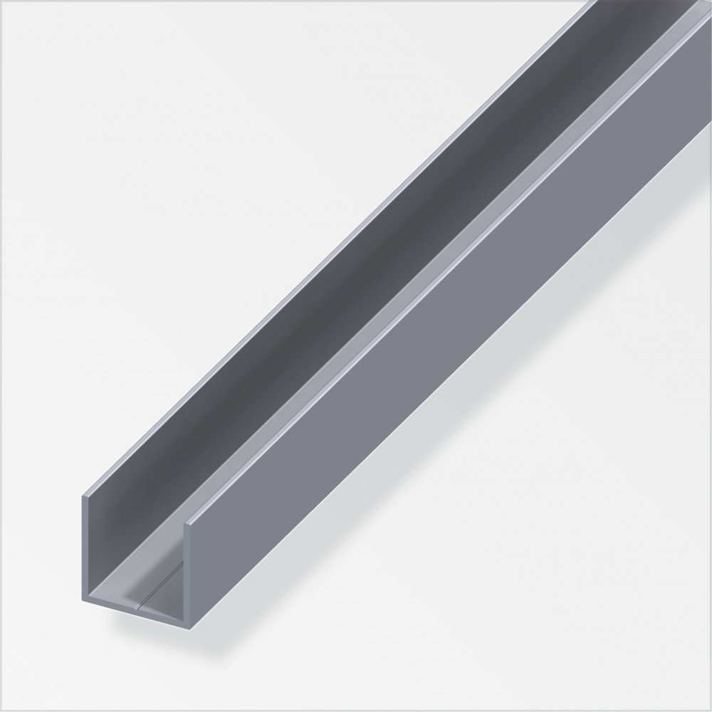 Rothley Square U Profile 1M X 15.5Mm X 1.5Mm - Aluminium