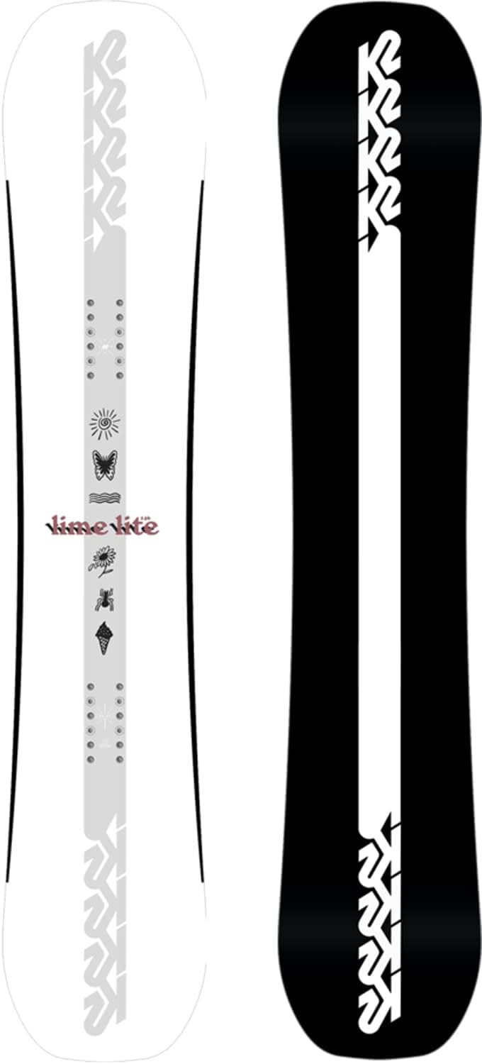 K2 Lime Lite Snowboard, top and base views