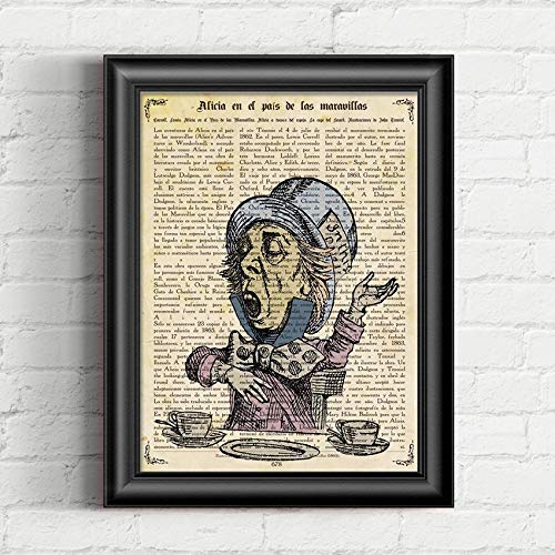 Nacnic Poster Mad Hatter. Sheets of Alice in Wonderland. Designs tales for children. A4 size, 29.7L x 21W cm - Image 4