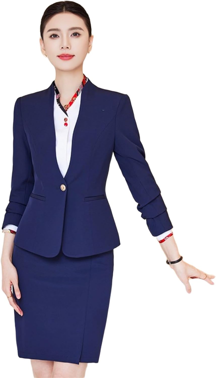 Short Sleeve Cropped Blazer with Pleated Skirt Set Women's Summer Suit