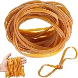 50 Stück Gummiringe Groß, 60mmx3mm Gummiringe Breit, Gummiringe Dicke Haushalt, Wiederverwendbar Langlebig und Reißfest Elastisch Gummibänder für Büro, Haushalt, Schul(Gelb )