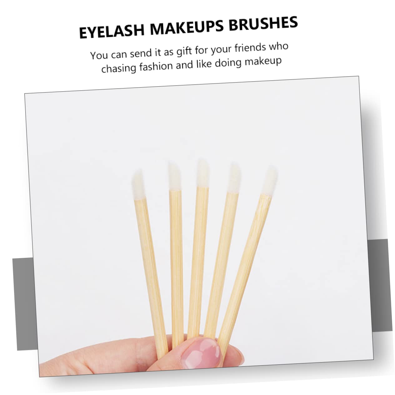 Ipetboom Wooden Lip Brush Kit 50pcs Lipstick Applicators Makeup Supplies Mascara Applicator Brush