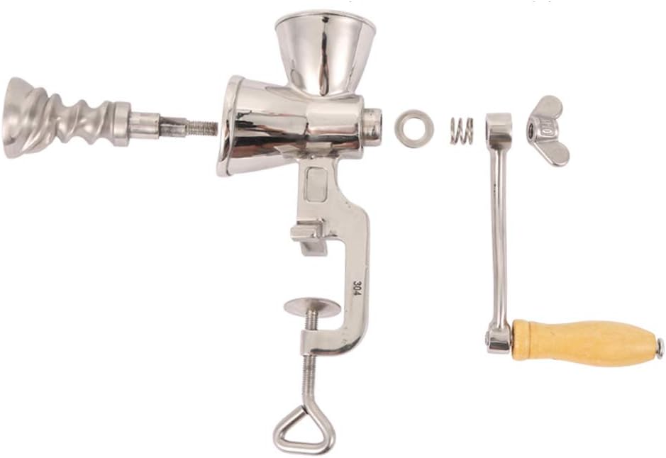 Dengofng Hand Crank Coffee Grinder,Household Manual Corn Grain Grinder Nuts Mill Wheat Grinder Stainless steel Bean Rice grinder Flour grinding machines with Table Clamp