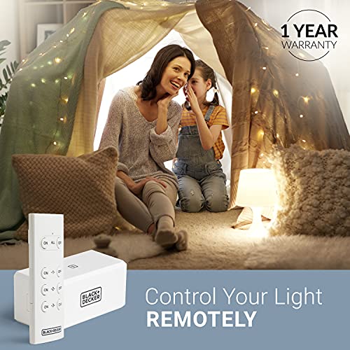 Black+Decker Wireless Remote-Control Outlet, Pack Of 3 Outlets, 1 Remote - Premium Light Switches #TOP7