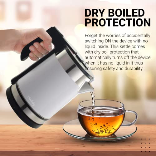 Vandelay Stainless Steel Electric Kettle (1.7L) Double wall, cool