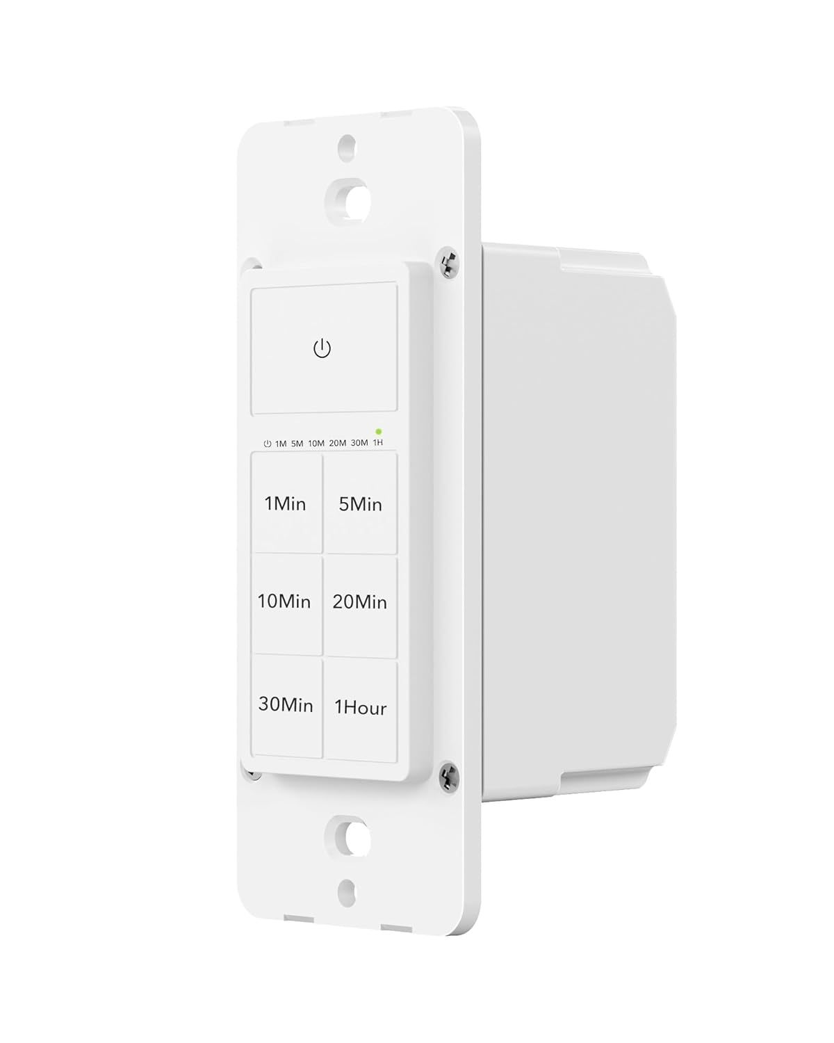 BN-LINK Countdown Timer Switch for Bathroom Fans and Lights, Wall Switch Timer 1-5-10-20-30-60 Min, Neutral Wire Required, Screwless Wall Plate Included, ETL Listed, White - Image 8