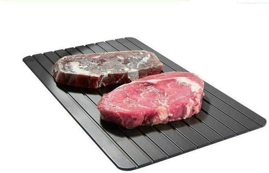 Rhp Black Defrosting Board For Meat/Fish/Vegetables For Quick, Natural Defrosting (Without Electricity) Accessories, Kitchen Defrost Unfreeze, Dishwasher Safe, 29.5 X 20.5 X 0.3 Cm