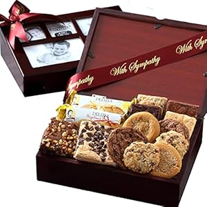 Broadway Basketeers Sympathy Gift Basket Gourmet Food Gift Basket for Loss of a Loved One – Dessert, Cookies, Brownies, with Photo Gift Box for Condolences, Bereavement, Memorial, Remembrance, Shiva