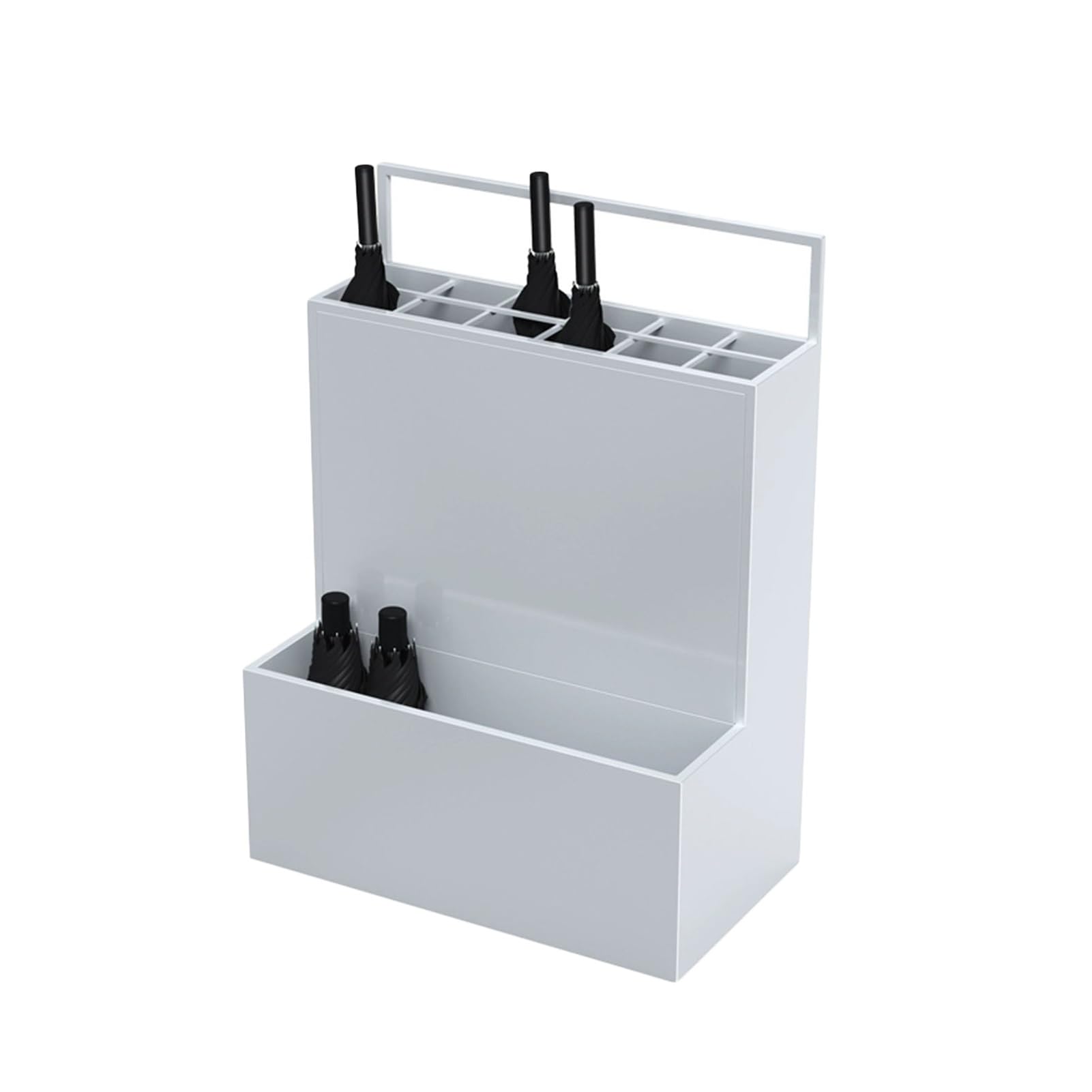 Porte-parapluies robuste avec étagère de rangement d'entrée et bac amovible anti-goutte