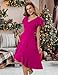 DRESSTELLS Women's Cocktail Dresses, Vintage Fall Formal Wedding Guest Modest Halloween Party Aline Hi Low Fit Flare Petite Evening Holiday Dress Fuchsia XL