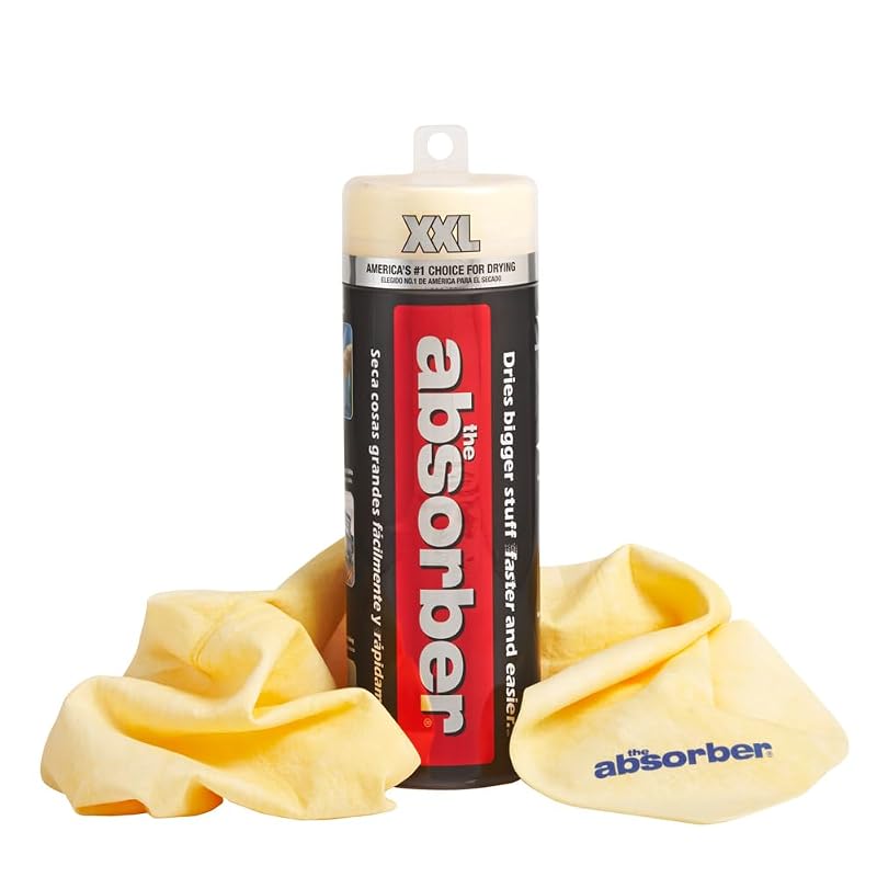 Camurça Sintética para Secagem Automotiva CleanTools the Absorber XXL 81,3 x 50,8 cm em PVA Natural, com Tubo de Armazenamento