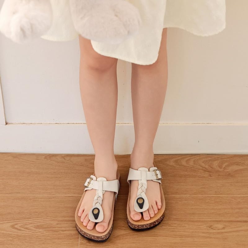 Tongs Unisexe Enfants, Sandales D'été Garçon A Semelle En Liège, Sandales Flip Flop Filles Avec Boucle Réglable, Claquettes De Bain Antidérapantes, Chaussons Confortables Pour La Maison