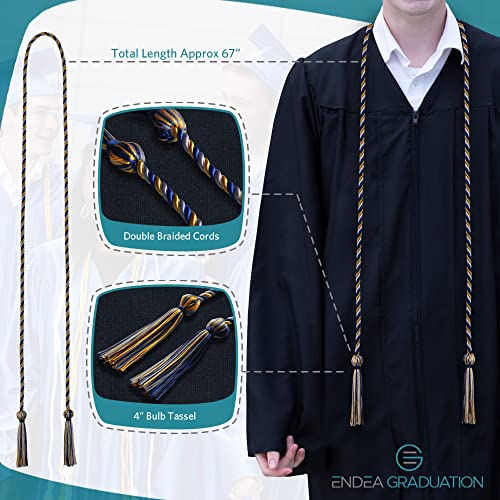 Image of Endea Graduation Single Honor Cord Three-Color (Royal Blue /Gold /White)
