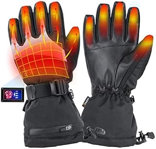 Heated Gloves for Men Women - Electric Heating Motorcycle Gloves, Rechargeable Battery Heated ski Gloves for Winter Outdoor Hunting. (X-Large)