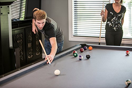 Mizerak Dakota 8' Slatron Billiard Pool Table Includes Two Cues, Billiard Ball Set, Triangle, Brush, and Chalk - Thumbnail 5