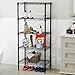 DUMOS 5-Tier Metal Wire Storage Shelves, Adjustable Standing Storage Rack Shelf, Heavy Duty Steel Shelving Unit Organizers for Kitchen Bathroom Pantry Garage, 23.3
