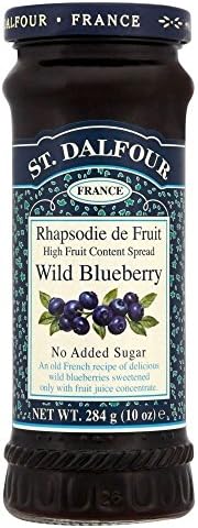 St. Dalfour Wild Blueberry Jam Spread No Added Sugar (284g) - Pack of 2
