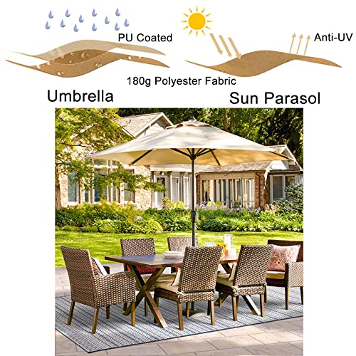 Parasol de jardín elegante de 10 pies con estructura de 8 varillas 7