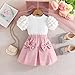 Kilrygh Toddler Girls Skirt Set 2 Piece, Cute Summer Outfits, Baby Girl Fashion Shorts Set for Toddler Girl 3-4 Years