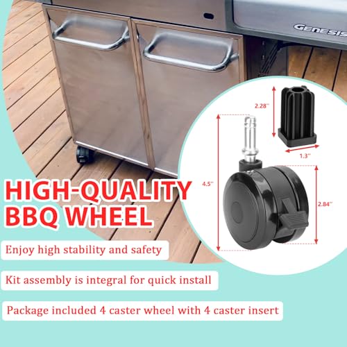 Image of 70360 Locking Caster w /Insert for Weber Genesis S /E330 E /S310 E /S320 Parts