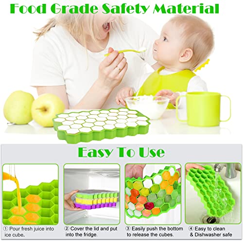 Josnown Ice Cube Tray, 3 Pack Silicone Ice Trays With Lids, Stackable Flexible Ice Cube Molds For Freezer, Easy Diy Homemade Ice Cubes For Whiskey, Cocktail, Coffee #TOP3