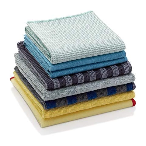 E-Cloth Home Cleaning Set with Microfiber Cleaning Cloths for Cars, Bathroom, Kitchen, & More - Microfiber Towels That Clean with No Added Chemicals - 8 Specialized Cloths in Assorted Colors Cover