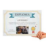Fotoprix Diploma personalizado para un Padre Excelente | Regalo Papá Original | Varios diseños disponibles