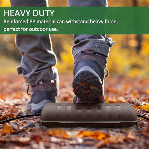 Image of Flemoon Outdoor Extension Cord Safety Cover, IP44 Waterproof Electrical Box | Waterproof Protector Seal, Weatherproof Electrical Connection Box for Outlets, Plugs, Sockets, Holiday Decorations, Brown