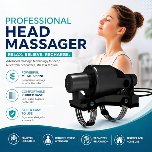 Image of Dr. Care Black Electric Handheld Massager - Dual-Speed Floating Action for Ultimate Head, Neck & Body Pain Relief - Perfect for Stress Relief and Muscle Tension