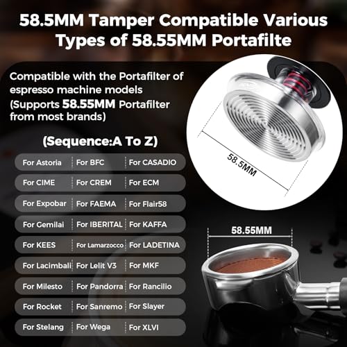 Image of IKAPE 58.35mm Ace Transparent Espresso Coffee Tamper, Premium Barista Coffee Tamper with Calibrated Spring Loaded, Threaded Stainless Steel Base for Espresso Machine(New Upgrade)