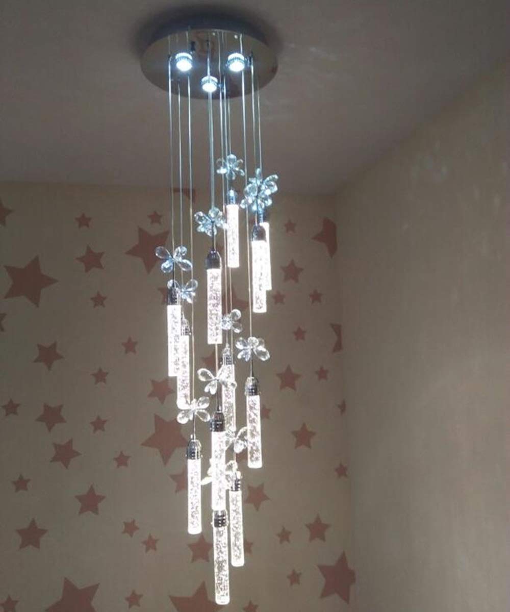 Colonne multi-cristal pour lustre de luxe moderne de villa et duplex