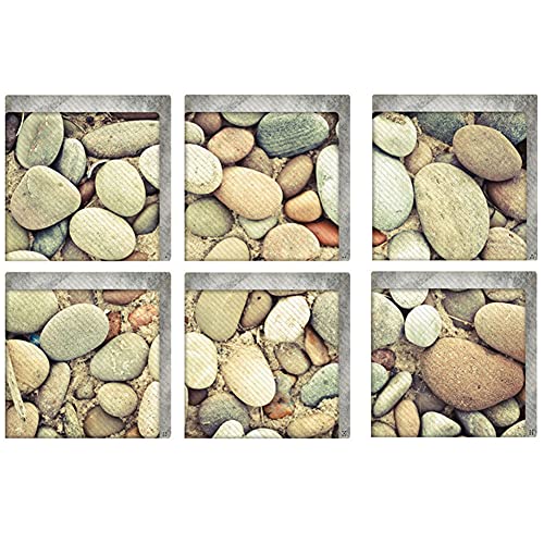 UPSTORE 1Set (6Pcs) Cobblestone Pattern Non Slip Bath Tub Tattoos Showers Adhesive Paw Print Tub Stickers Tub Decals Tub Appliques Safe Treads Mat for Showers & Other Slippery Spots
