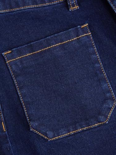 Image of CIDER Womens Wide Leg Jeans Cropped Length Stretchy Denim Flared Pants | High Waist, Trendy, Straight Leg Jean Bottoms