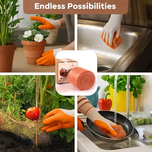 Image of Copper Mesh Rodent Control, 5in x 202ft- Rustproof Copper Mesh Roll for Rodent, Bat & Snail - Perfect for Hole Blocking, Gardening & Sealing Water Opening - Plus Bonus Scissor & Gloves