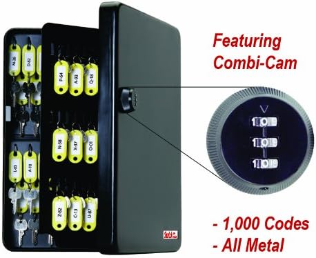 KeyGuard SL-9122 Key Cabinet, 122 Hook, Black Finish