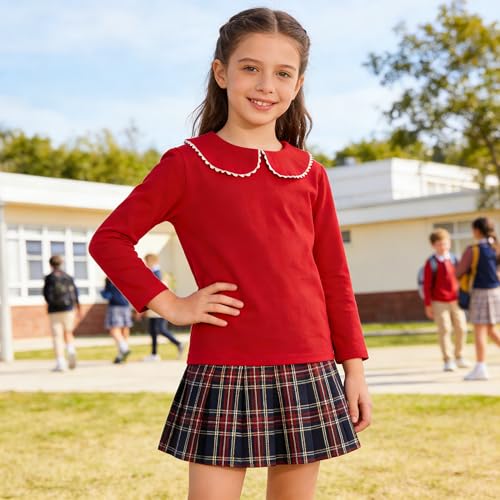 Image of LYSMuch Toddler Girl Long Sleeve Peter Pan Collar Top